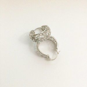 14K White Gold Hoop Earrings